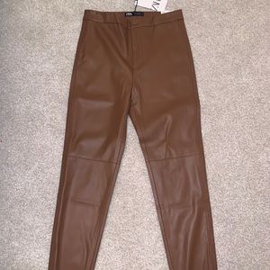 Zara Brown Hi Rise Leggings